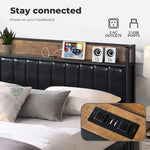Levede Queen Bed Frame PU Mattress Base Storage Drawer Headboard USB Charge