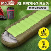 Mountview Sleeping Bag Outdoor Camping Single Bag Hiking Thermal -20℃ Winter.
