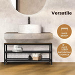 Levede 3-Tier Shoe Rack Bench Storage Cabinet Organisers Industrial Steel 100cm