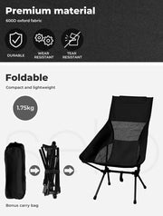 Levede Camping Chair Folding Outdoor Portable Lightweight Fishing Beach Picnic