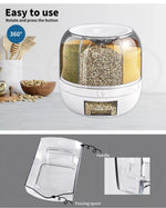 Toque Rice Storage Cereal Dispenser Grain Container Rotating Dry Food Box 10kg
