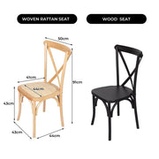 Levede 2x/4xDining Chairs Cross Back Chair Bentwood Outdoor Provincial Rattan