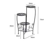 2X Wrought Iron Outdoor Indoor Flower Pots Plant Stand Garden Metal Corner Shelf