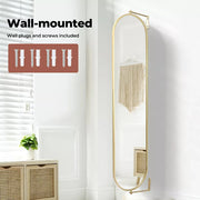 Yezi Wall Mirror 360° Swivel Full Length Makeup Mirrors Oval Frame Home Decor