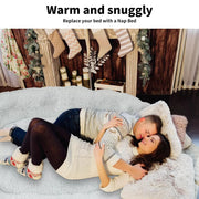 TheNapBed 1.8m Human Size Pet Bed Fluffy Calming Washing Napping Mattress Grey