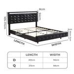 Levede Floating Bed Frame Double Queen with Headboard LED Lights Mattress Base