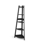 5 Tier Corner Shelf Wooden Storage Home Display Rack Plant Stand MDF Board Black