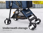Pawz Large Pet Stroller Dog Cat Carrier Travel Pushchair Foldable Pram 4 Wheels