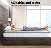 Dreamz Spring Mattress Bed Pocket Tight Top Foam Medium Firm Double Size 20CM