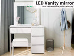 Levede Dressing Table Vanity Set Stool Makeup LEDs Mirror Jewellery Organizer