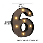 Metal Number/Alphabet LED Letter Lights Light Up Standing Hanging Marquee Decor