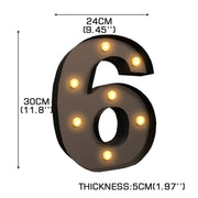 Metal Number/Alphabet LED Letter Lights Light Up Standing Hanging Marquee Decor