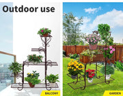 Levede Plant Stand Outdoor Indoor Metal Flower Pots Rack Corner Planter Shelf