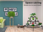 2X Outdoor Indoor Plant Stand Garden Metal 3 Tier Planter Corner Shelf