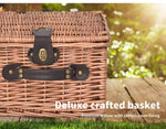 2 Person Picnic Basket Willow Baskets Set Insulated Outdoor Blanket StorageGift