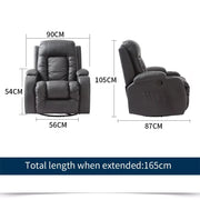 Levede Massage Sofa Chair Recliner 360 Degree Swivel PU Leather Lounge Heated