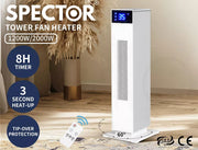 Spector Electric Heater Portable Fast Heating Tower Heaters Remote Control Timer