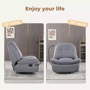 Levede Recliner Chair Lounge 360° Swivel Rocker Sofa Comfy Armchair Lounge Grey