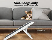 Pawz Dog Ramp Adjustable Height Stair For Bed Sofa Cat Dogs Folding White