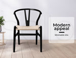 Levede 2x Dining Chairs Wooden Hans Wegner Chair Wishbone Chair Cafe Lounge Seat