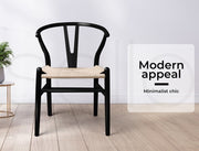 Levede 2x Dining Chairs Wooden Hans Wegner Chair Wishbone Chair Cafe Lounge Seat