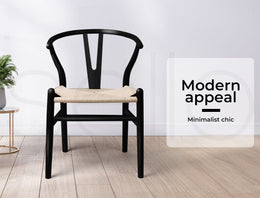 Levede 2x Dining Chairs Wooden Hans Wegner Chair Wishbone Chair Cafe Lounge Seat