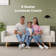 Levede Convertible Sofa Bed Cotton Linen  Lounge Adjustable 3-Seater Sleeper