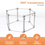 Pawz Pet Playpen Transparent Acrylic Folding Dog Fence Kennel Install 8 Panel