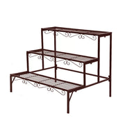 Levede Plant Stand 3 Tier Rectangle Metal Flower Pot Planter Corner Shelf Bronze