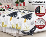Santaco Throw Blanket Xmas Double Sided Warm Fleece Decor Christmas 220X180cm