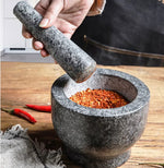 Toque Solid Stone Pestle and Mortar Unpolished Granite Spice Grinder Tool 15cm