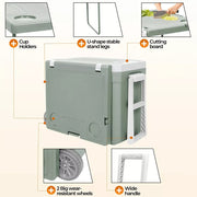 Mountview Cooler Ice Box With Table Chair 32L Portable Wheeled Camping Outdoor