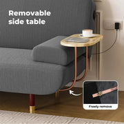 Levede Convertible Sofa Bed Lounge Couch Charging Station 3-Seater Side Table
