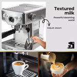 Spector Coffee Machine 20 Bar Espresso Cappuccino Maker Frother LCD Pre-soaking