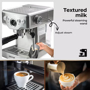 Spector Coffee Machine 20 Bar Espresso Cappuccino Maker Frother LCD Pre-soaking