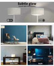 Emitto Modern LED Floor Lamp Stand Reading Light Home Decor Indoor Linen Fabric