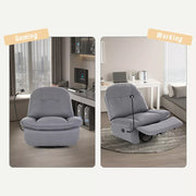Levede Recliner Chair Lounge 360° Swivel Rocker Sofa Comfy Armchair Lounge Grey