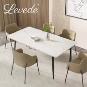 Levede 150cm Dining Table 6 Person Seater Marble Texture Steel Leg Home Office