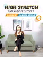 Couch Sofa Seat Covers Stretch Protectors Slipcovers 2 Seater Khaki