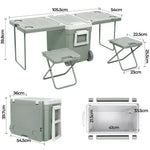 Mountview Cooler Ice Box With Table Chair 32L Portable Wheeled Camping Outdoor