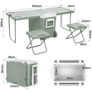 Mountview Cooler Ice Box With Table Chair 32L Portable Wheeled Camping Outdoor