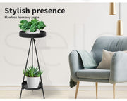 Levede Plant Stand 2 Tiers Outdoor Indoor Metal Flower Pots Rack Garden Shelf