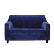 Marlow Sofa Cover High Stretch Slipcovers Soft Plush Protector 2 Seater Sapphire