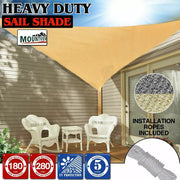 180/280 GSM Heavy Duty Shade Sail Sun Canopy Outdoor Triangle Square Rectangle