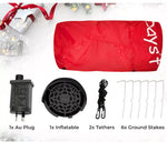 Santaco Christmas Inflatable Santa Clau Boat 2.1M Xmas Outdoor Decor LED Lights