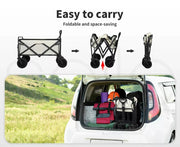 Lambu Garden Camping Trolley Outdoor Garden Wagon Cart Folding Widen Large