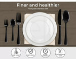 Stainless Steel Cutlery Set Travel Knife Fork Spoon Black Child Tableware 30pcs