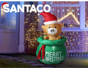 Santaco Inflatable Christmas Decorations Bubbly Bear 1.5M LED Lights Xmas Party
