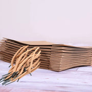 x50 Bulk Kraft Paper Gift Bags Craft Wedding Retail Brown Carry Bag With Handle