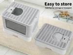 Pawz Foldable Cat Litter Box Tray Enclosed Kitty Toilet Hood Hair Grooming Grey